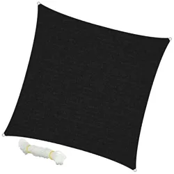 ECD Germany Sonnensegel Sonnenschutz Schattensegel Wasserabweisend 5x5 m Anthrazit 100% HDPE