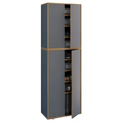 Schuhschrank VCM "XL Holz Großer Schuhschrank Schuhkommode Salia B60", grau (anthrazit), Schränke, Schuhschrank