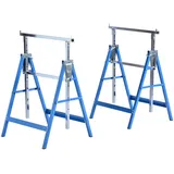 Homcom Gerüstbock Stahl 68 x 58 x 80-130 cm blau höhenverstellbar