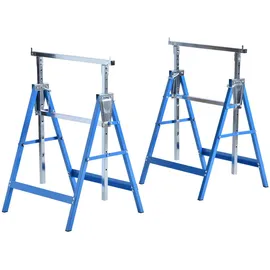 Homcom Gerüstbock Stahl 68 x 58 x 80-130 cm blau höhenverstellbar