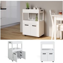Vicco Hausbar Minibar Getränkebar Simon Weiß Tür Fächer Ablage Regal rollbar