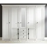 furn.design Drehtürenschrank Hooge 236 x 206 x 64 cm Weiß