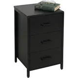 Relaxdays Nachtschrank 3 Schubladen 60 x 40 x 40 cm Schwarz