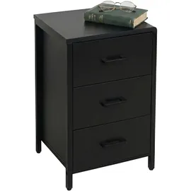 Relaxdays Nachtschrank 3 Schubladen 60 x 40 x 40 cm Schwarz