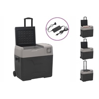 vidaXL Kühlbox Kompressor Kühlbox mit Rollen und Adapter Schwarz Grau 30 L Camping V schwarz