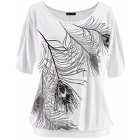 LASCANA Strandshirt, Damen weiß-bedruckt, Gr.44/46