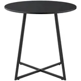 In And OutdoorMatch Esstisch Blaze - Rund - 78x80 cm - Schwarz - MDF und Stahl - Modernes Design - Schwarz