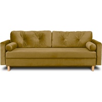 KONSIMO Schlafsofa ERISO Sofa 3-Personen, ausziehbare Liegfläche 196x150 cm gelb