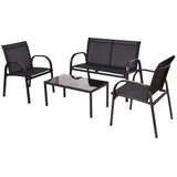 FRG Loungeset 4-tlg. Schwarz