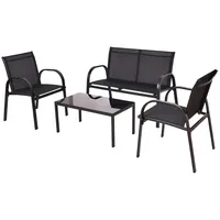 FRG Loungeset 4-tlg. Schwarz