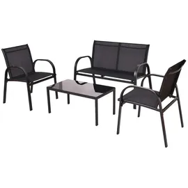FRG Loungeset 4-tlg. Schwarz