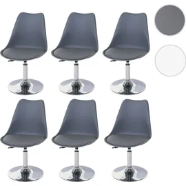 MCW Stühle, Vaasa T501, Stuhl Küchenstuhl, höhenverstellbar drehbar, Kunstleder dunkelgrau, Chromfuß