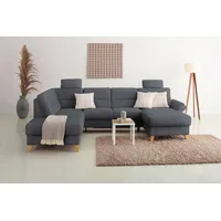 Home Affaire Wohnlandschaft Westerland U-Form, Federkern, wahlweise Bettfunktion, Stauraum und Armlehn-Verstellung grau