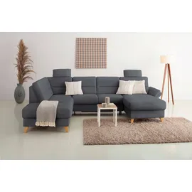 Home Affaire Wohnlandschaft Westerland U-Form, Federkern, wahlweise Bettfunktion, Stauraum und Armlehn-Verstellung grau