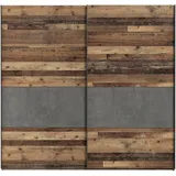 Forte Schwebetürenschrank Clif 220 x 211 x 61 cm Grau