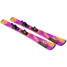 Salomon LUX Jr S + C5 GW J75 Junior Alpin Skier Paket Rhodamine Red / Saffron / Black - 100
