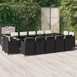 vidaXL Garten-Essgruppe 15-tlg. Schwarz