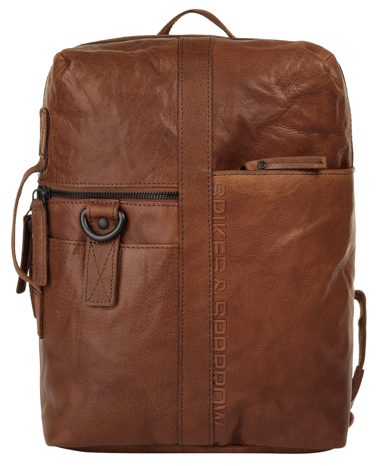 Spikes & Sparrow Laptoprucksack, echt Leder Spikes & Sparrow cognac B/H/T: 28 cm x 35 cm x 8 cm