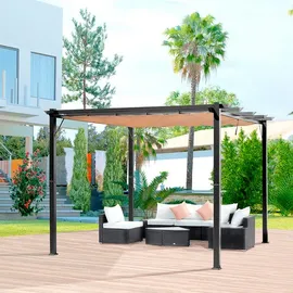 Outsunny Pergola verstellbar bunt 300L x 400B x 223H cm - braun, grau