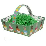 kompatible Ware Osterkörbchen aus Papier mit Ostergras, 1 St.