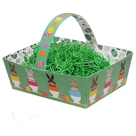 kompatible Ware Osterkörbchen aus Papier mit Ostergras, 1 St.