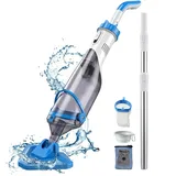 Kabelloser Hand-poolsauger – Bürste Und Verstellbare Stange Von 63 Bis 150 Cm – Für Kleine Pools – Blau