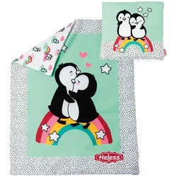 Heless Puppen-Bettdecke Pinguin Pünktchen  mit Kissen