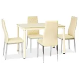 Esstisch Küchentisch Galant 100x60x75cm creme