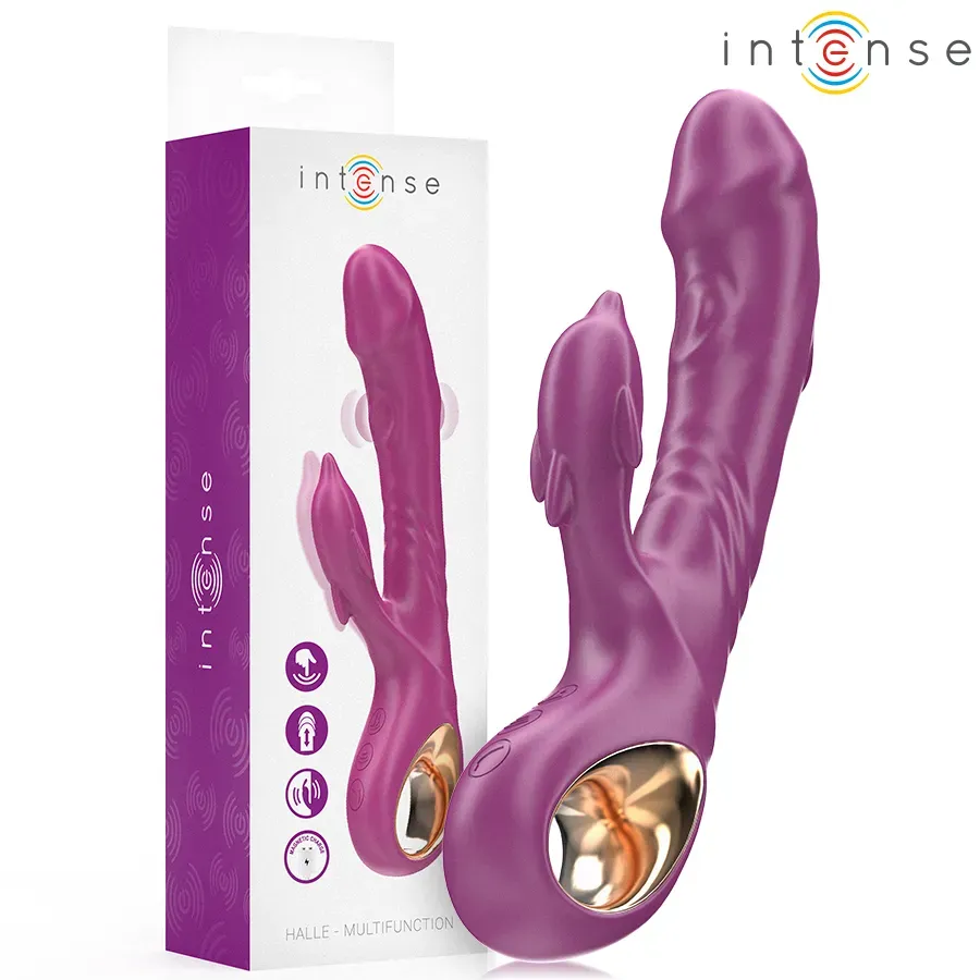 INTENSE - Halle Multifunktionsvibrator mit delfinförmiger Stimulationszunge Lila