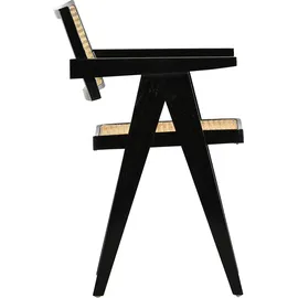 GUTMANN FACTORY Stuhl "Spy", schwarz (rahmen: schwarz lackiert, geflecht: beige, rahmen: schwarz lackiert), B:56cm H:86cm T:62cm, Stühle, Stuhl, mit Wiener Geflecht