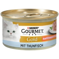 24x85g Mix Lachs&Thunfisch Raffiniertes Ragout Gourmet Gold Katze