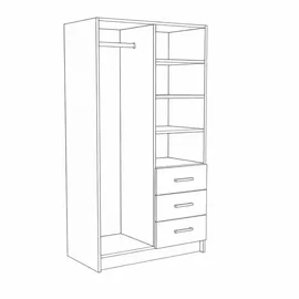 masseno Drehtürenschrank PINELLO 96 x 177 x 50 cm Weiß