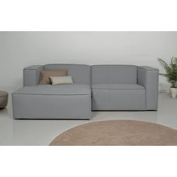 Ecksofa ANDAS "Dalby, L-Form", grau (light grau), B:228cm H:73cm T:154cm, 100% PES, Sofas, extra tiefe Sitzfläche, mit Kedernaht, angenehmer Sitzkomfort