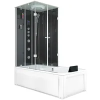 AcquaVapore K05-R33-WP Duschtempel 90 x 180 cm links schwarz Sicherheitsglas