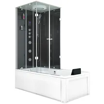 AcquaVapore K05-R33-WP Duschtempel 90 x 180 cm links schwarz Sicherheitsglas