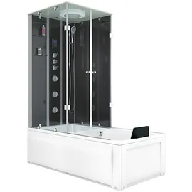 AcquaVapore K05-R33-WP Duschtempel 90 x 180 cm links schwarz Sicherheitsglas