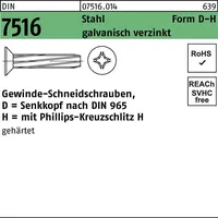 Industrial Quality Supplies DIN 7516 Form D Senkkopf-Gewindeschneidschraube VG