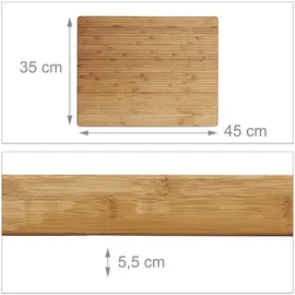 Relaxdays Hackblock Bambus 1 Stück 5,5 x 45 x 35 cm Natur