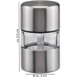 Haushalt International Mini Salz-/Pfeffermühle Salzstreuer Pfefferstreuer Edelstahl