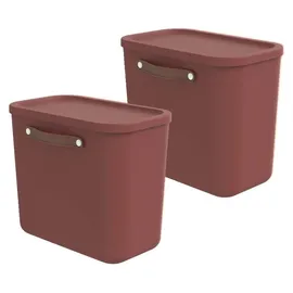 Rotho Maloja Aufbewahrungsbox 39,5 x 26,5 x 34 cm 2-tlg. rot