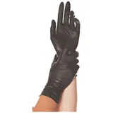 Franz Mensch Hygostar Diablo Latexhandschuhe, puderfrei , Einweghandschuhe für Tattoo-, Piercing-, Friseurstudios, Bestattungsinstitute, 1 Packung = 100 Stück Größe: M schwarz