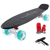 FunTomia Miniskateboard Kinder Cruiserboard Miniboard 57cm mit oder ohne LED Leuchtrollen schwarz