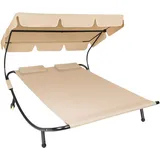 Tectake Gartenliege Livorno 215 x 183 x 150 cm Schwarz