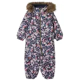 NAME IT Mädchen NMFSNOW10 Suit AOP FO NOOS Schneeanzug, Dark Sapphire/AOP:Flower, 110