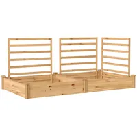 Outsunny Hochbeet mit Rankgitter 240 x 125 x 102 cm Naturholz
