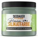 SEEBAUER diy Silikatfarbe Grün 300ml für Innen (No. 763 Nordic Wood) Atmungsaktive Mineralfarbe für Allergiker - Abwaschbare Wandfarbe - Grüntöne hohe Deckkraft