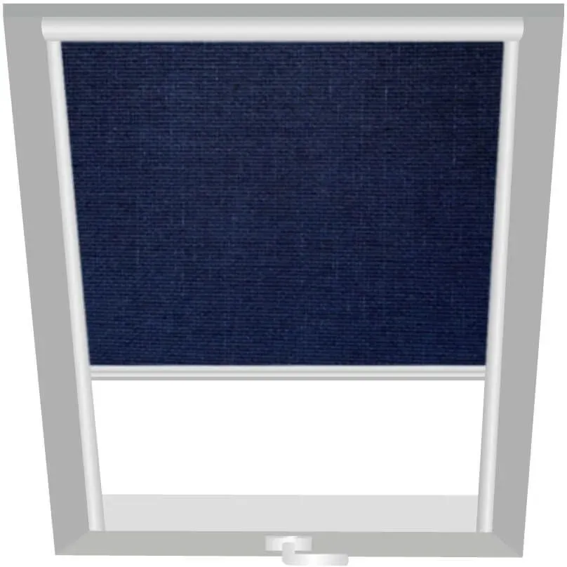 Wellker Verdunkelungsrollo Blau 1605, 94x118 cm (9/11), Manuell,R65,Roto,weiße Schiene