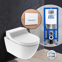 Geberit AquaClean Tuma Classic Komplett-SET Dusch-WC mit neeos Vorwandelement,, 146090111+16604WH#SET,