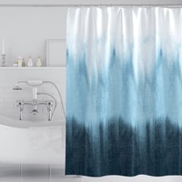 J26 Duschvorhang waschbar Vorhang Digitaldruck inkl. Vorhangringe Anti Schimmel Badezimmer Badewanne 240 x 200 cm (Blau Verlauf, 180 x 200 cm)