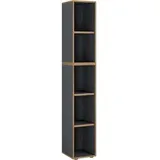 VCM Holzregal stehend platzsparender Aktenschrank Maße ca. B. 30 x 183 x T. 33 cm Elegantes Regal Büroregal – Salia 5fach B. 30 cm